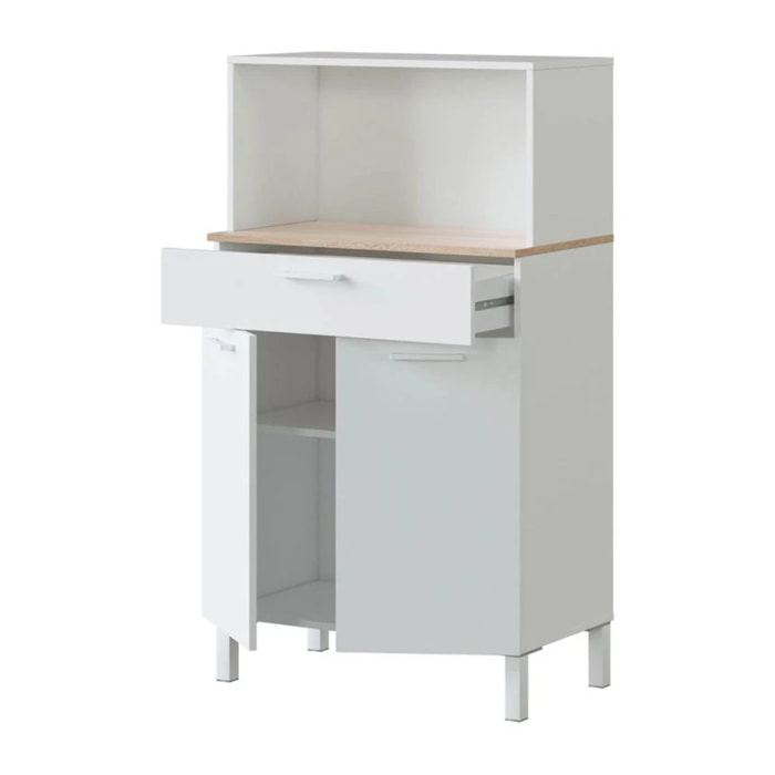 Alacena de cocina 2 puertas Blanco Artik (Blanco Mate) - Roble Canadian