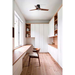 HEYWOOD TUB S Ventilatore a soffitto nero/noce TUYA