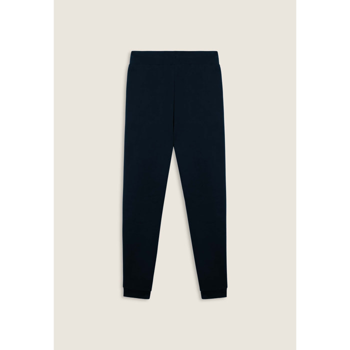 Pantaloni in felpa con fondo a polsino e dettagli rigati