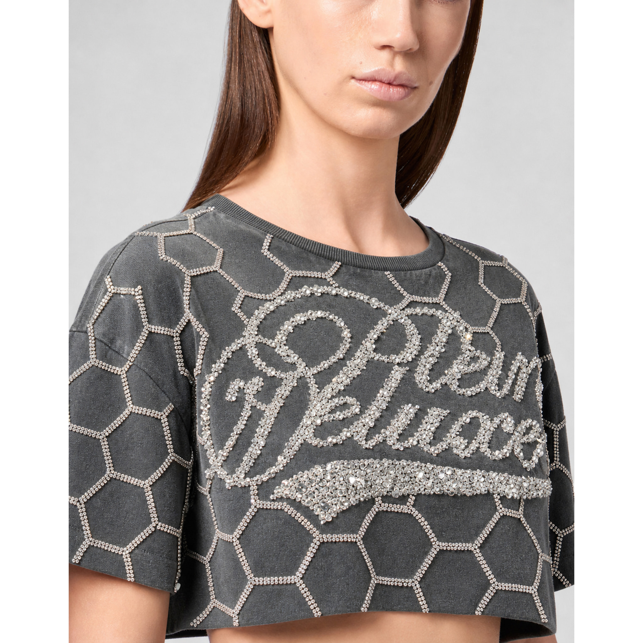 PHILIPP PLEIN T-shirt girocollo a maniche corte CRYSTAL