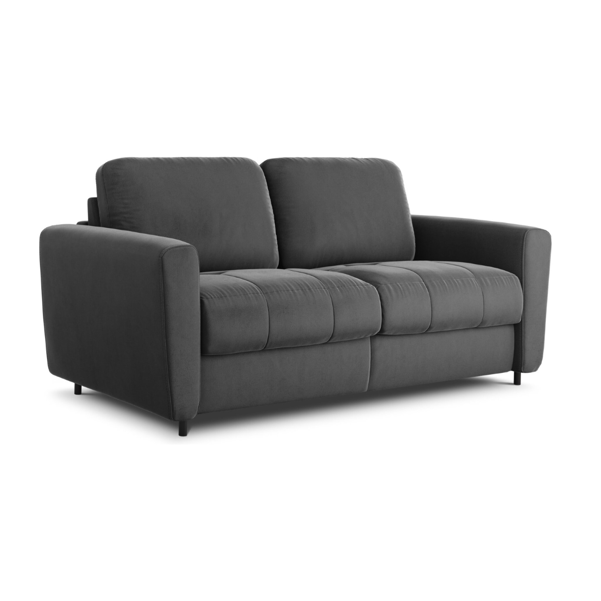 Canapé convertible "Audra" 3 places en velours gris foncé