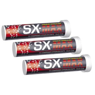 NUTRI EXPERT - SX-MAX - Complément Alimentaire à Base de Bois Bandé, Ginseng, Éleuthérocoque et Vitamines - Pour une Meilleure Fonction Sexuelle Masculine - Arôme Orange - Lot de 3 produits