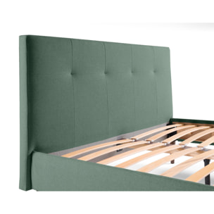 Monet - lit - 160x200 - sommier inclus - en tissu - Vert sauge