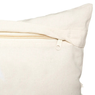 Coussin "Macra" en macramé blanc ivoire 30x50cm