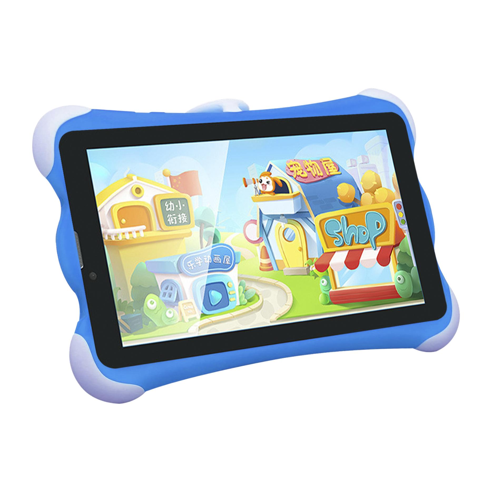 Tablet per bambini K712 3G WiFi. Sistema operativo Android 10. Schermo da 7'' 1024x600px. MTK8321Quad-Core 2 GB di RAM + 16 GB. Doppia fotocamera.