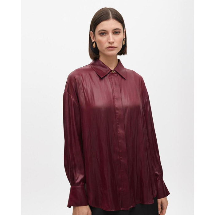 Camicia Oversize Effetto Cerato