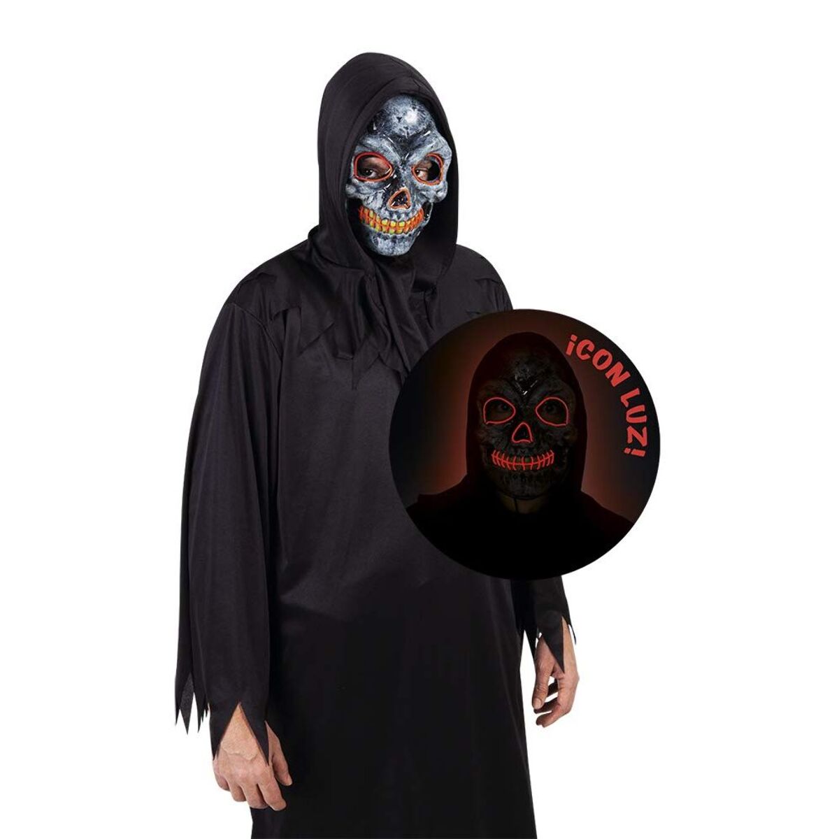 MASCARA SKULL CON LUZ