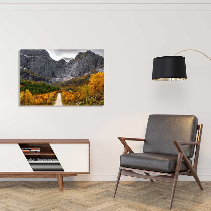 Tableau Lofoten, Face au mur Toile imprimée