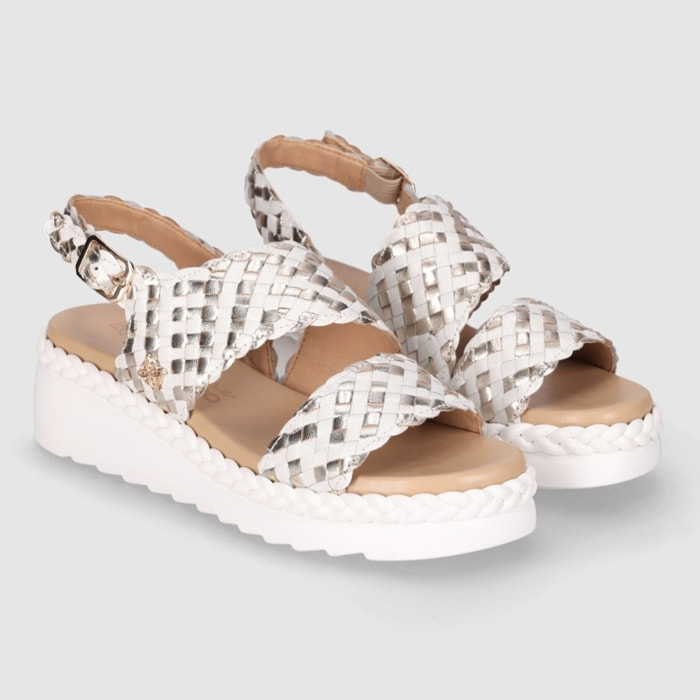 Sandalias de Piel - Blanco - Tacón: 5 cm
