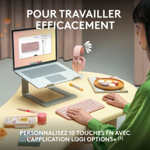 Clavier sans fil LOGITECH Pebble 2 K380s Rose