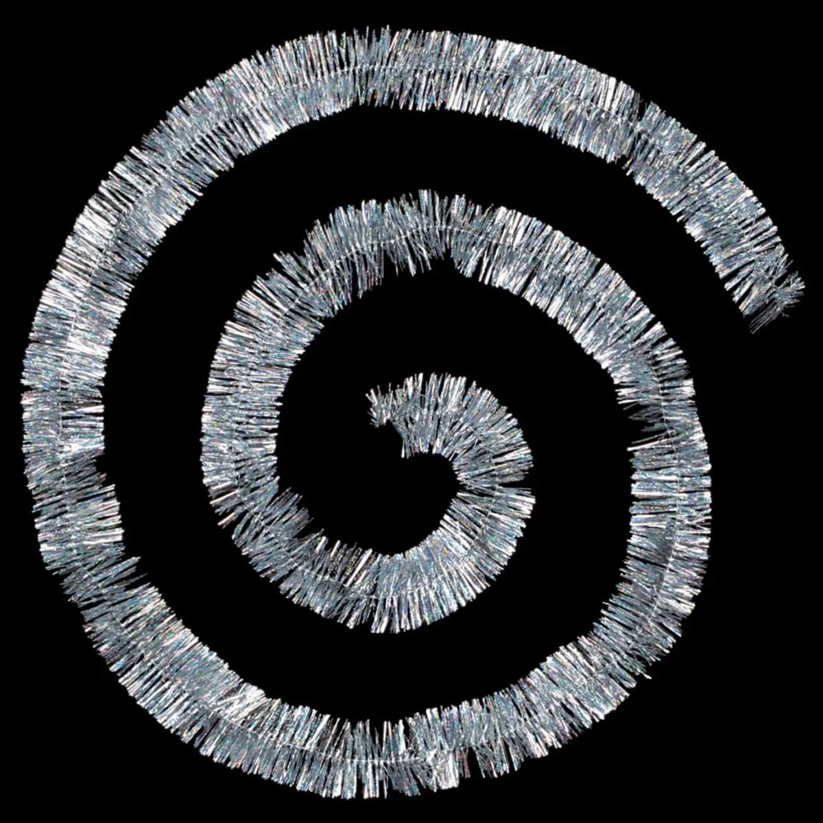 Guirlande holographique brins fins 5cmx2m 4 plis argent
