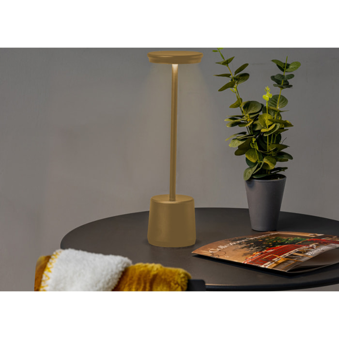 Lampada Led Da Tavolo Controllo Touch Ricaricabile Senza Fili Modello Reverse Oro