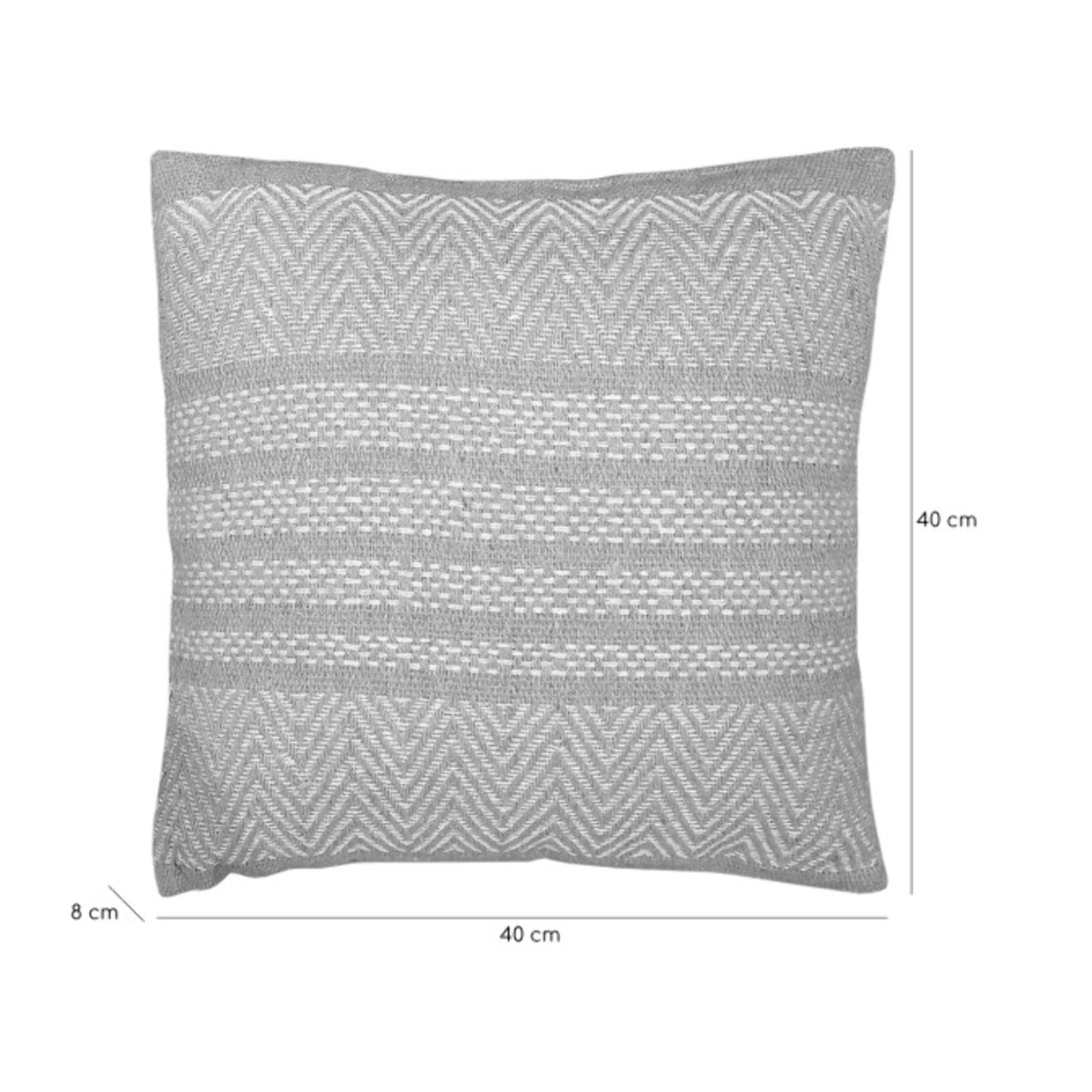 Coussin en coton brodé carré 40 x 40 cm motifs lignes fines - STRAIGHT