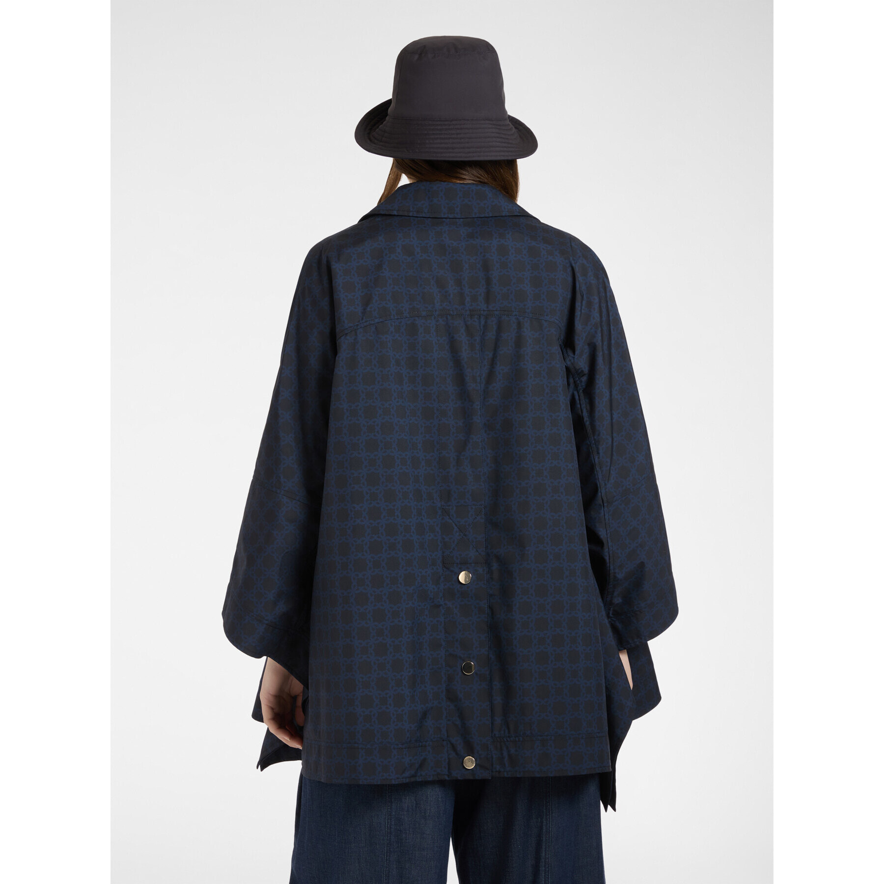 Elena Mirò - Caban en nylon Monogram - Azul