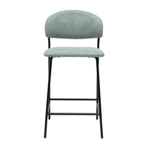 Tabourets de bar en tissu effet velours texturé vert céladon H64 cm (lot de 2) BENTA