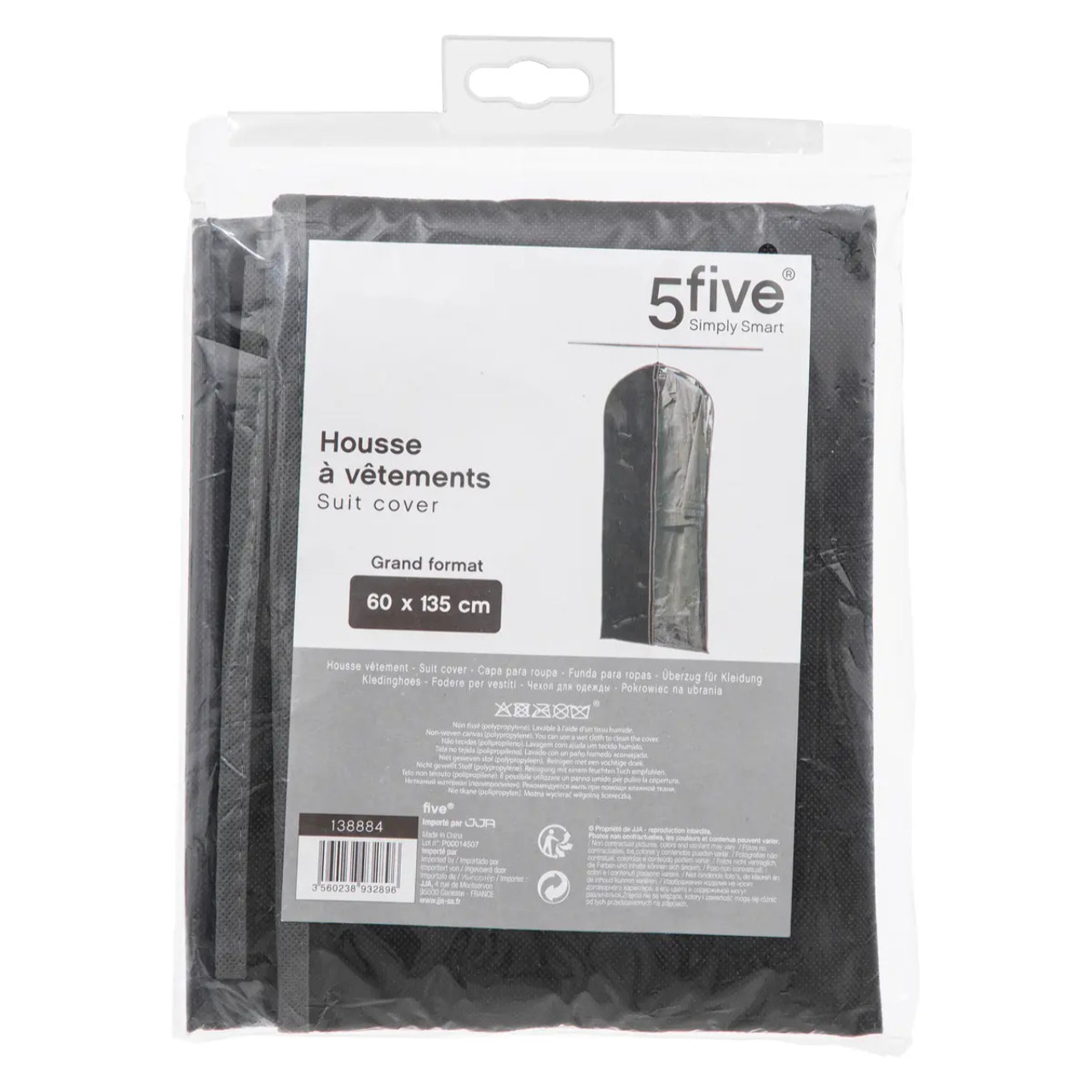 Housse vêtements grand modèle noir