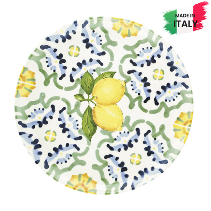 Piatto da portata tondo Amalfi in ceramica sottosmalto