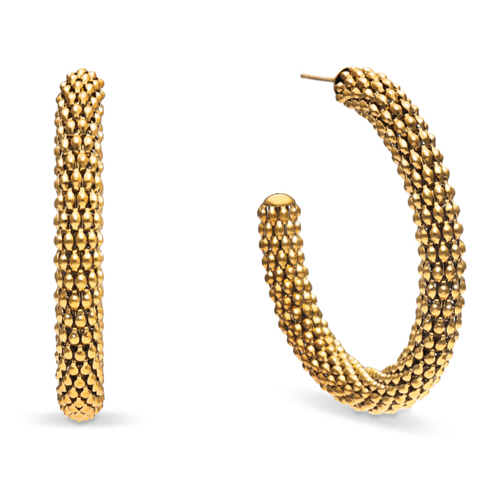 Orecchini Disco Acciao Placcato Oro