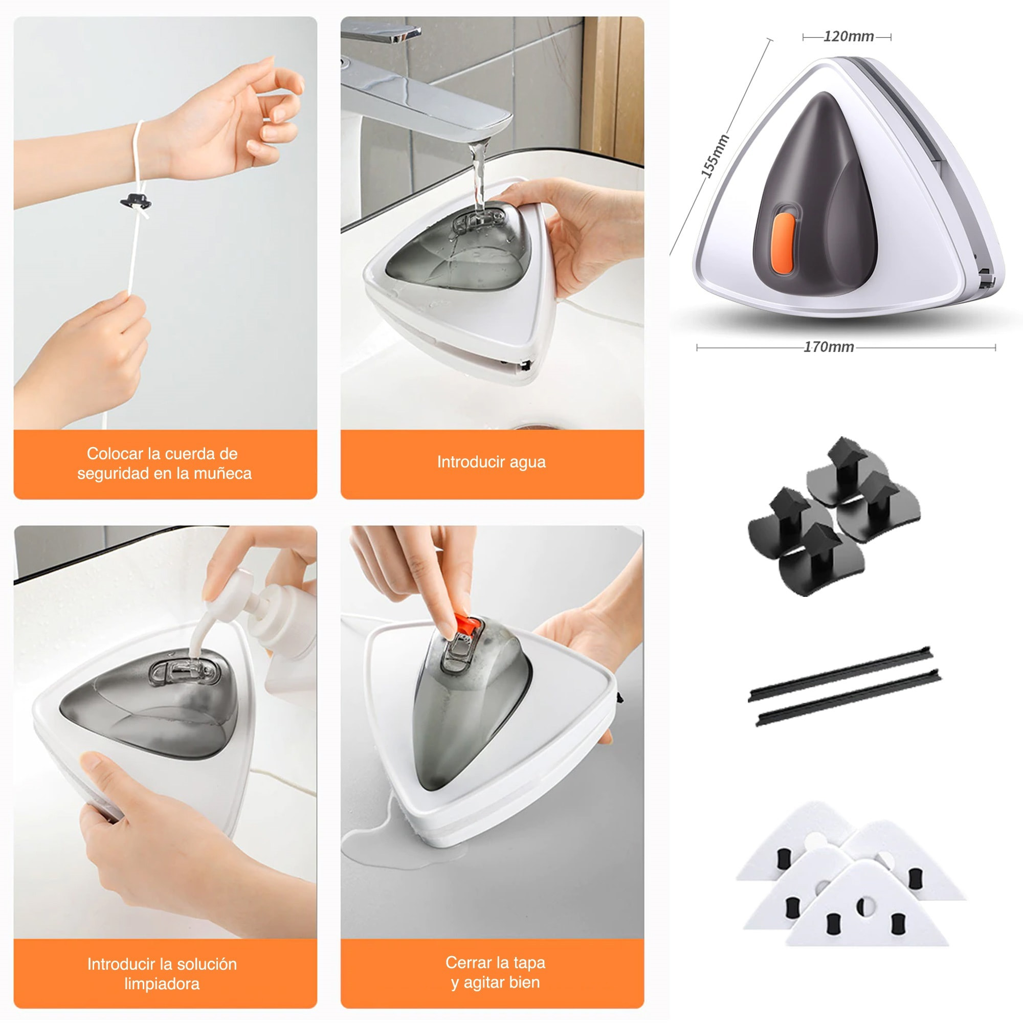 Limpiador magnético de ventanas de doble cara de 12-25mm