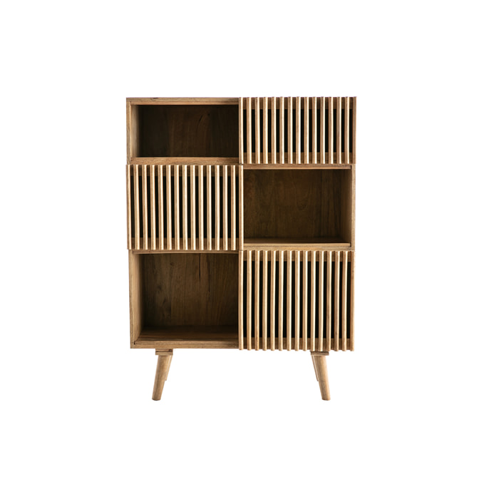 Buffet haut en bois manguier massif 3 portes coulissantes L85 cm ALBA