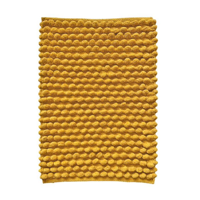 Tapis de salle de bain rectangulaire 40 x 60 cm avec pompons - 6 coloris - POP