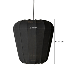 Suspension en coton noir et métal h35cm ALBA