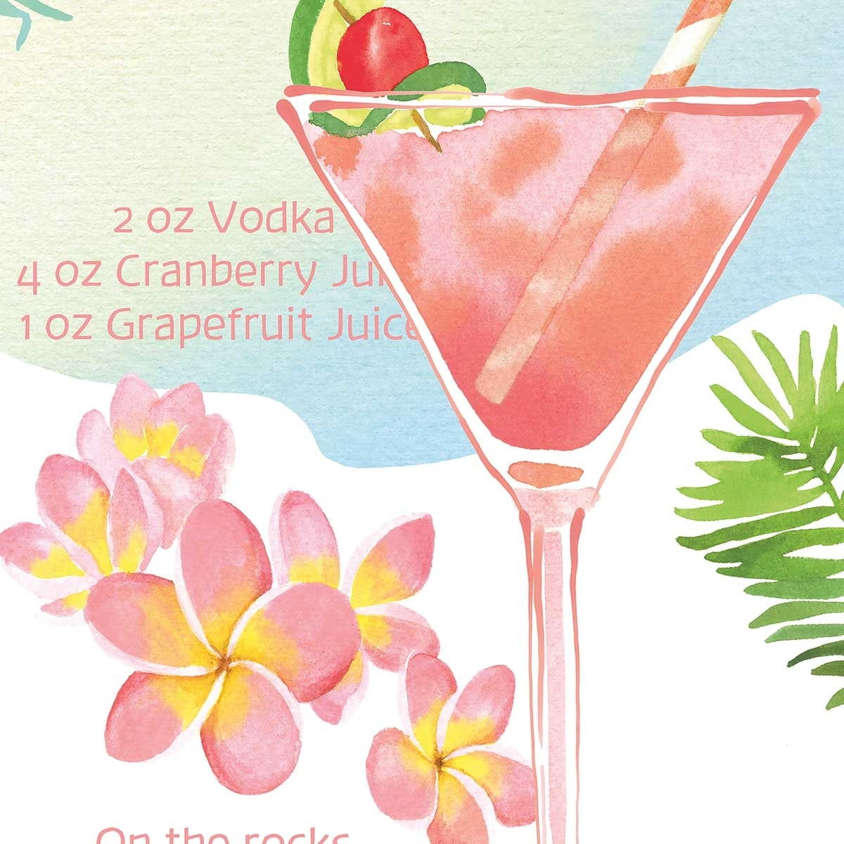 Affiche Sea breeze en aquarelle Affiche + cadre en bois - Chêne