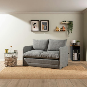 Canapé-lit d'appoint en lin gris chiné, 2 personnes ORURO