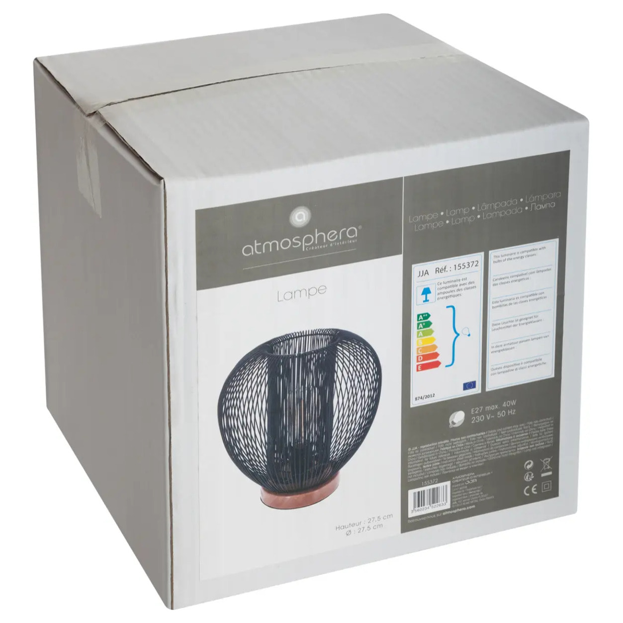 Lampe filaire "Noda" métal noir H27cm