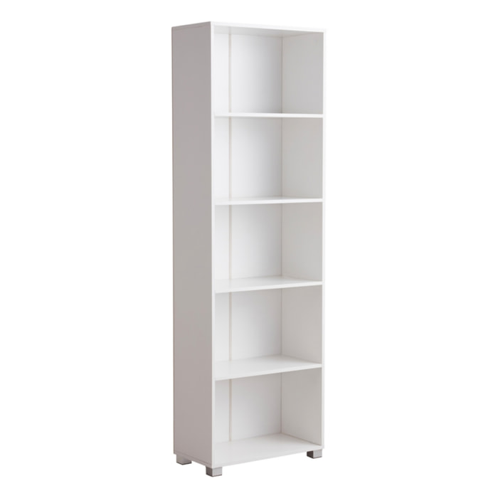 Libreria 5 ripiani color bianco opaco 60x30x189 cm - Buz