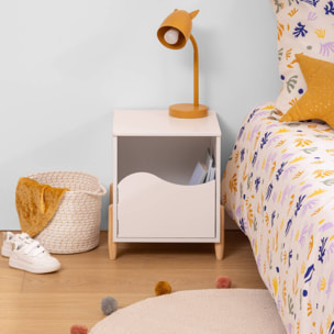Table de chevet enfant Douceur blanc 35,5x40cm