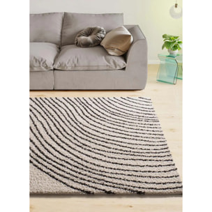 LUSH Alfombra shaggy abstracta blanco, varias medidas disponibles.