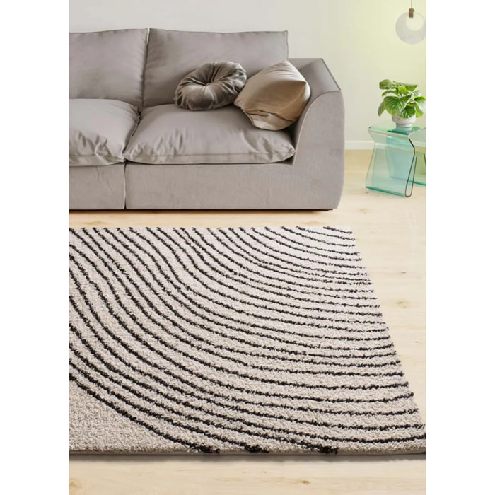 LUSH Alfombra shaggy abstracta blanco, varias medidas disponibles.