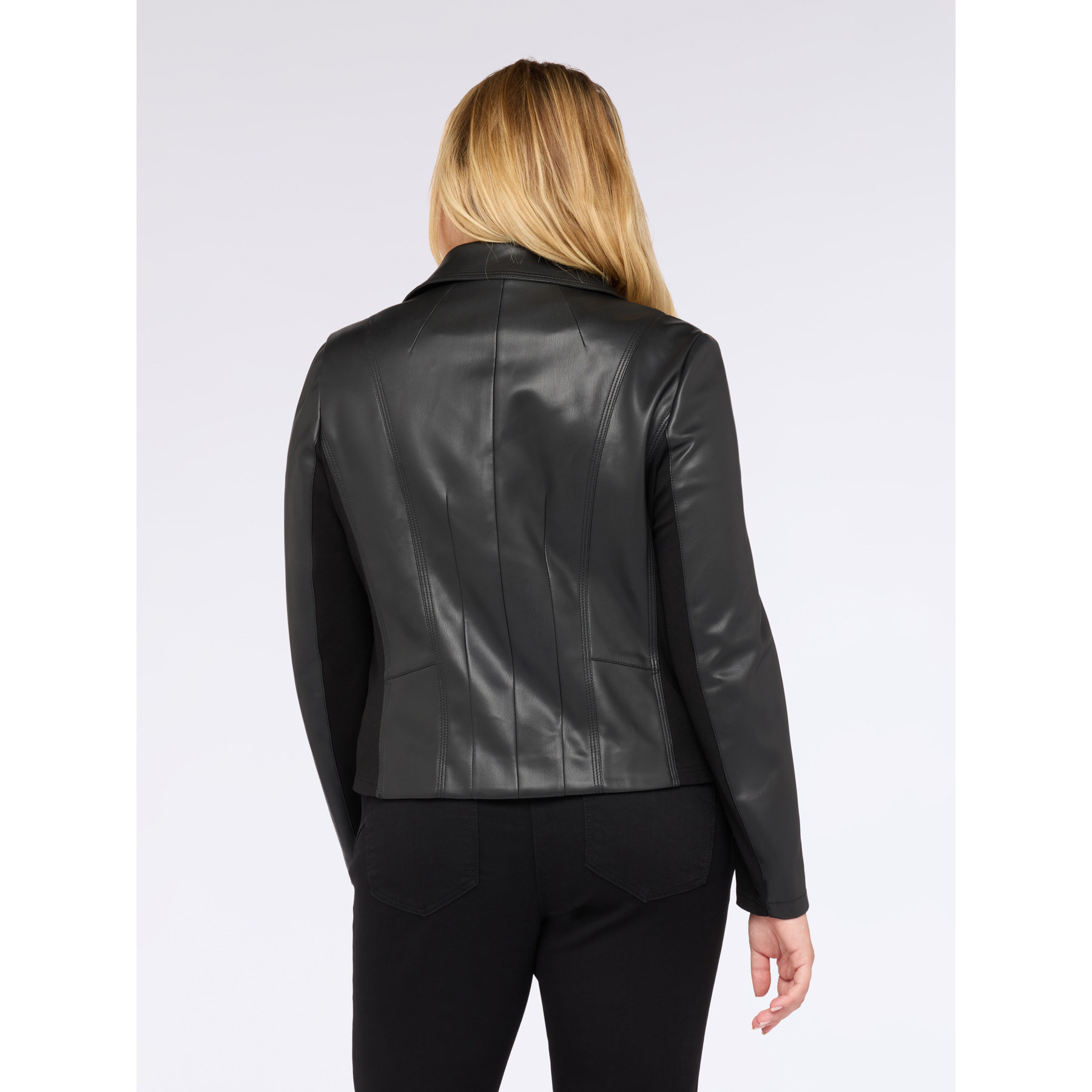Fiorella Rubino - Giacca biker con zip asimmetrica - Nero