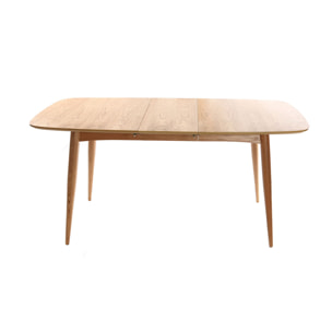 Table à manger extensible rectangulaire en bois clair L130-160 cm NORDECO