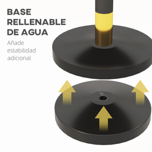 Postes Separadores de Acero Inoxidable de 2 Piezas, 96 cm de Altura, Base Hueca de Inyección de Agua, 2 Cuerdas de Terciopelo Negro de 1,5 m, para Teatro, Fiesta, Boda, Negro