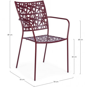 Set di 4 sedie KELSIE bordeaux