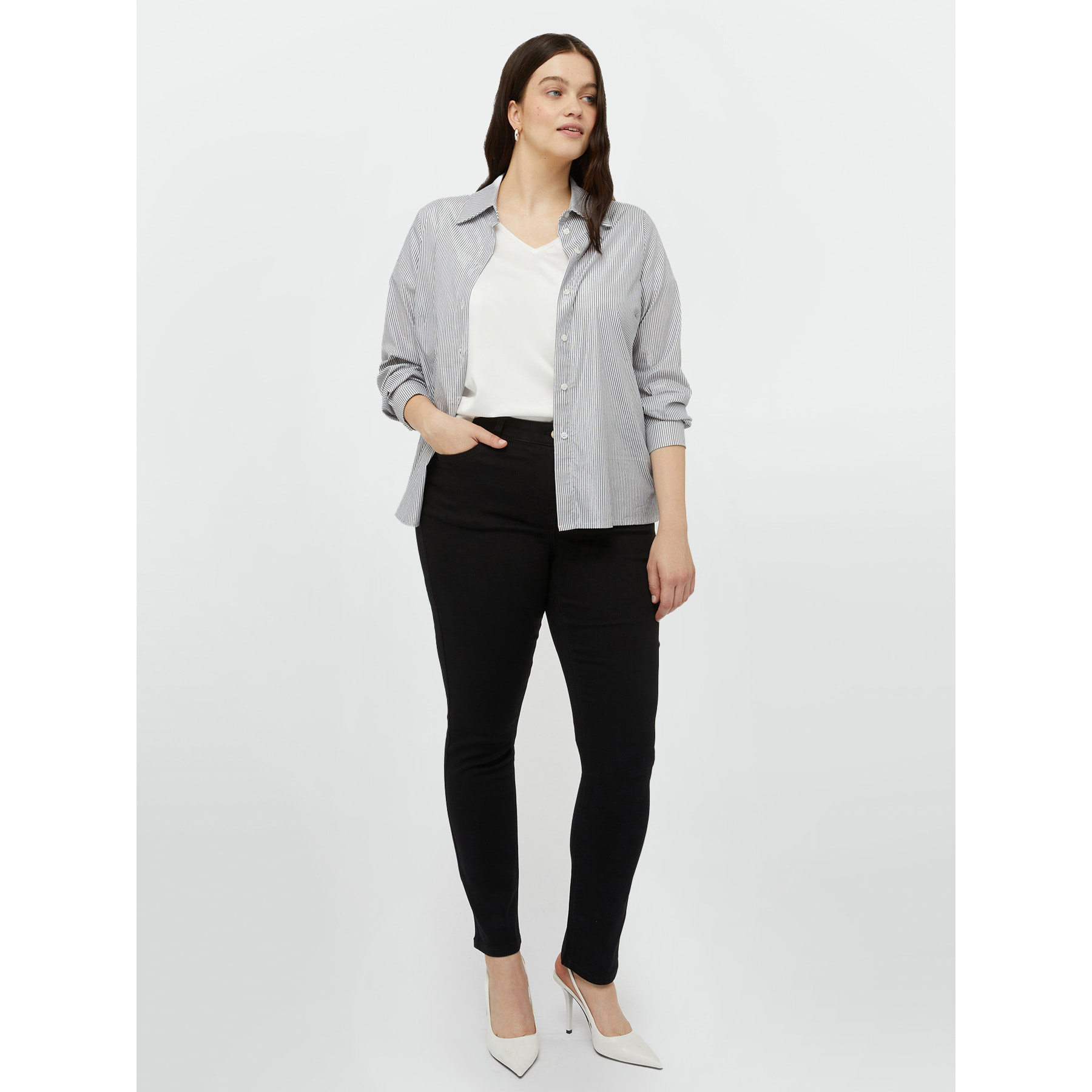 Fiorella Rubino - Camicia a righe lurex - Nero