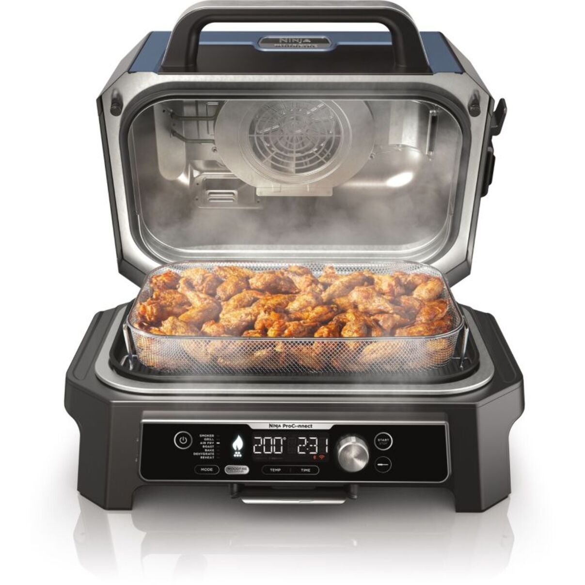 Barbecue électrique NINJA OG901EU Woodfire pro connect à poser, 44.5x26.5 cm