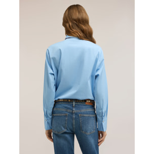 Motivi - Camicia in popeline con cravatta - Azzurro