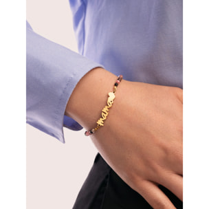 Bracciali Mamá Heart Tourmaline  in Acciaio Placcato Oro