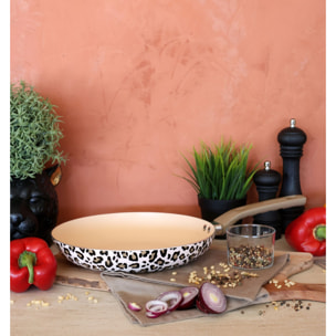 Poêle en aluminium 24cm motif léopard - tous feux LEOPARD