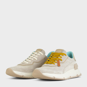 SNEAKER HOMBRE P06 DE ANTE Y PIEL NIEBLA