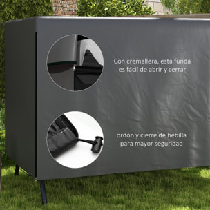 Outsunny Funda Balancín Jardín, Funda Columpio Jardín Exterior, Cubierta de Columpio con Cremallera, Impermeable, 215x155x150 cm, Gris Oscuro