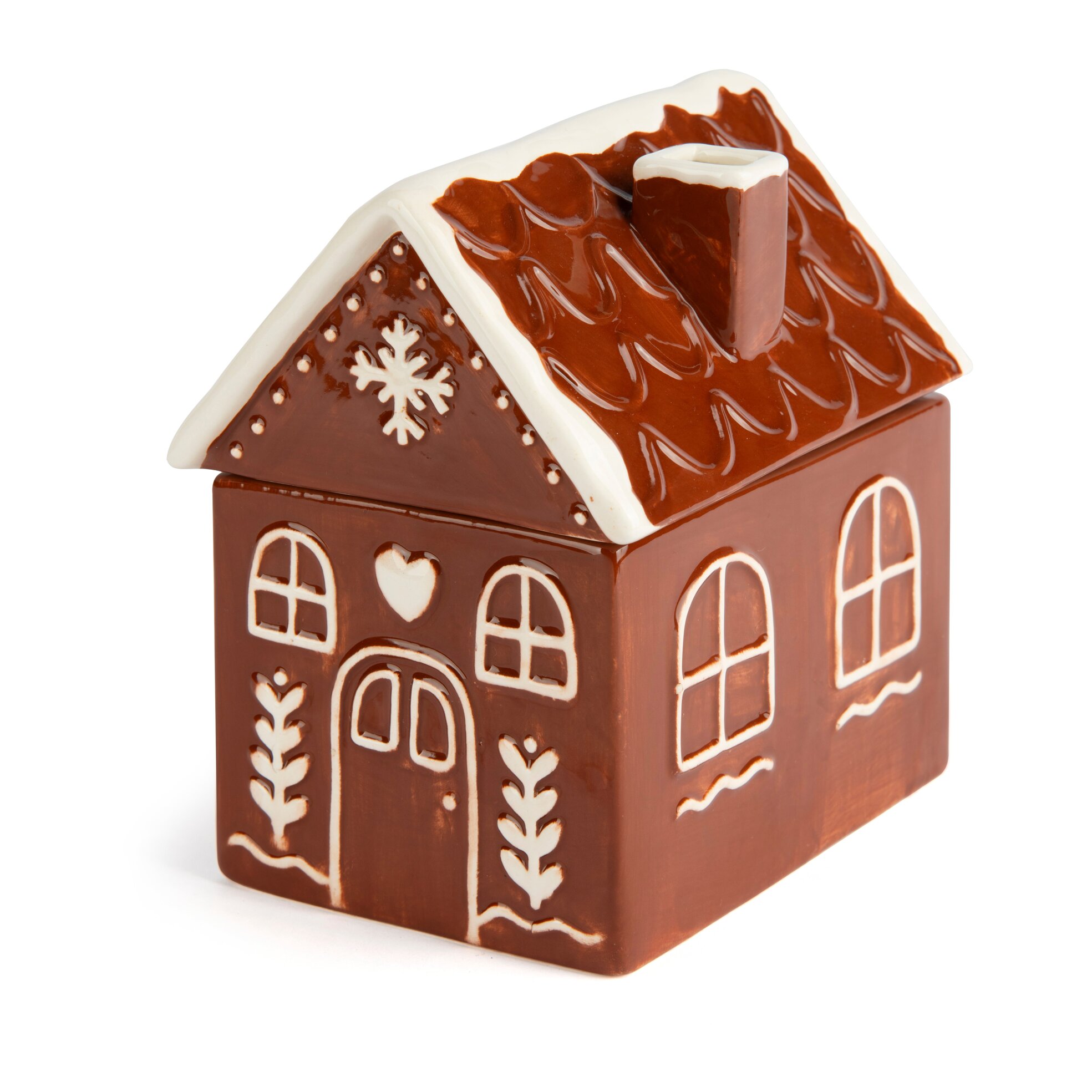 Biscottiera a Forma di Casetta Excelsa- Wonderful Ginger, Ceramica Marrone