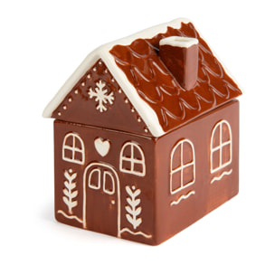 Biscottiera a Forma di Casetta Excelsa- Wonderful Ginger, Ceramica Marrone