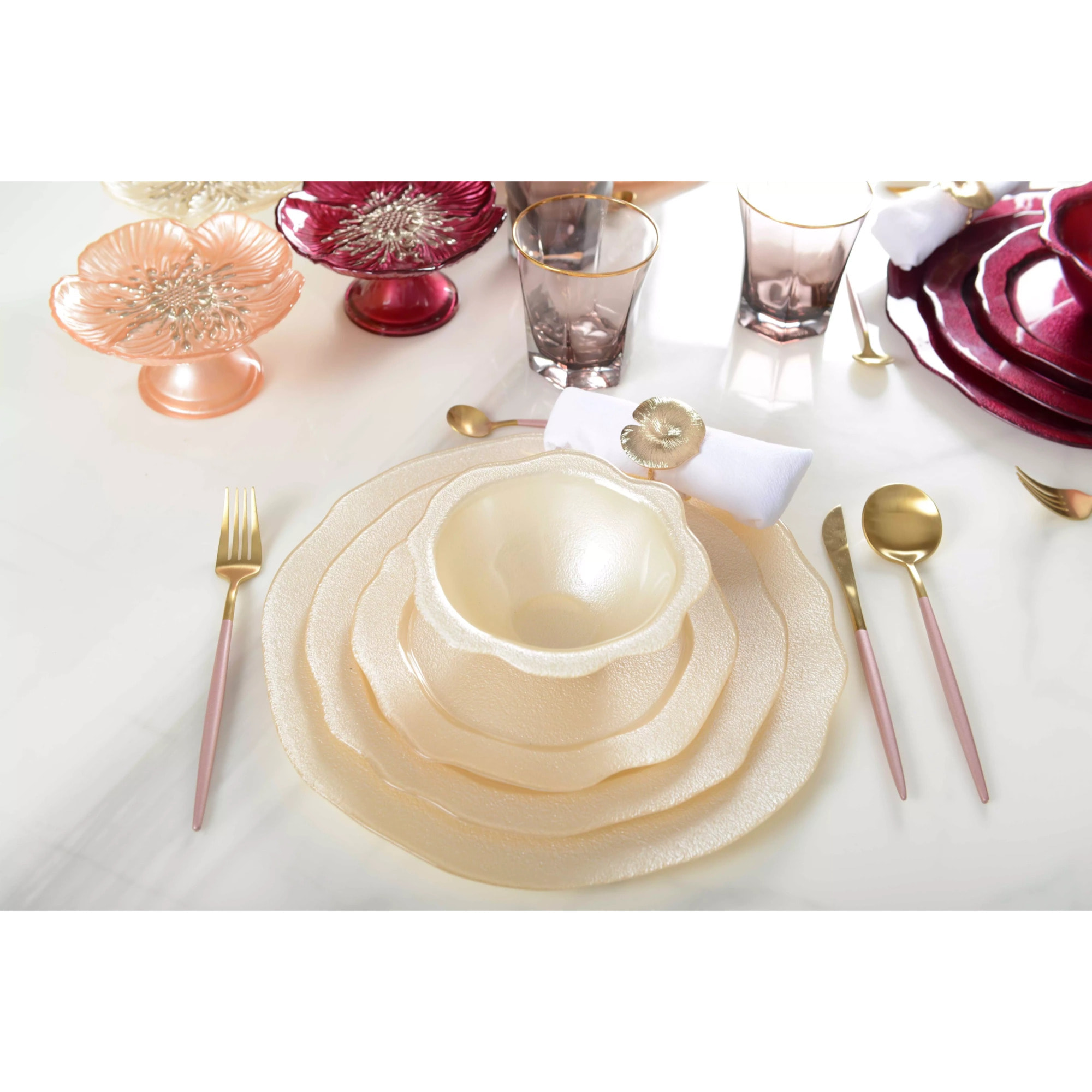 Lot de 6 Assiette à dessert vanille