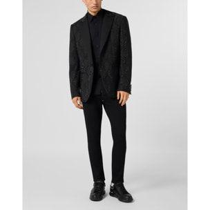 PHILIPP PLEIN Wool Blazer With Stin Details Monogram