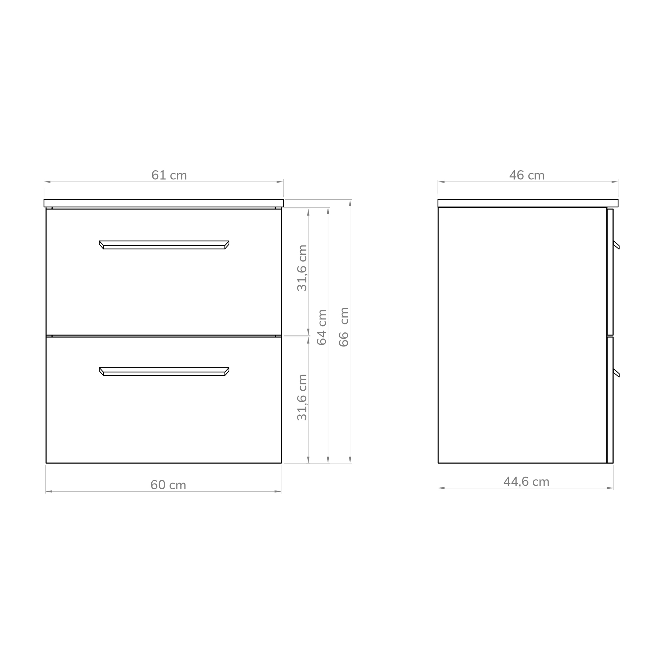 Ensemble de salle de bain MELODY 2C, Alday, 60 cm, Vert mousse