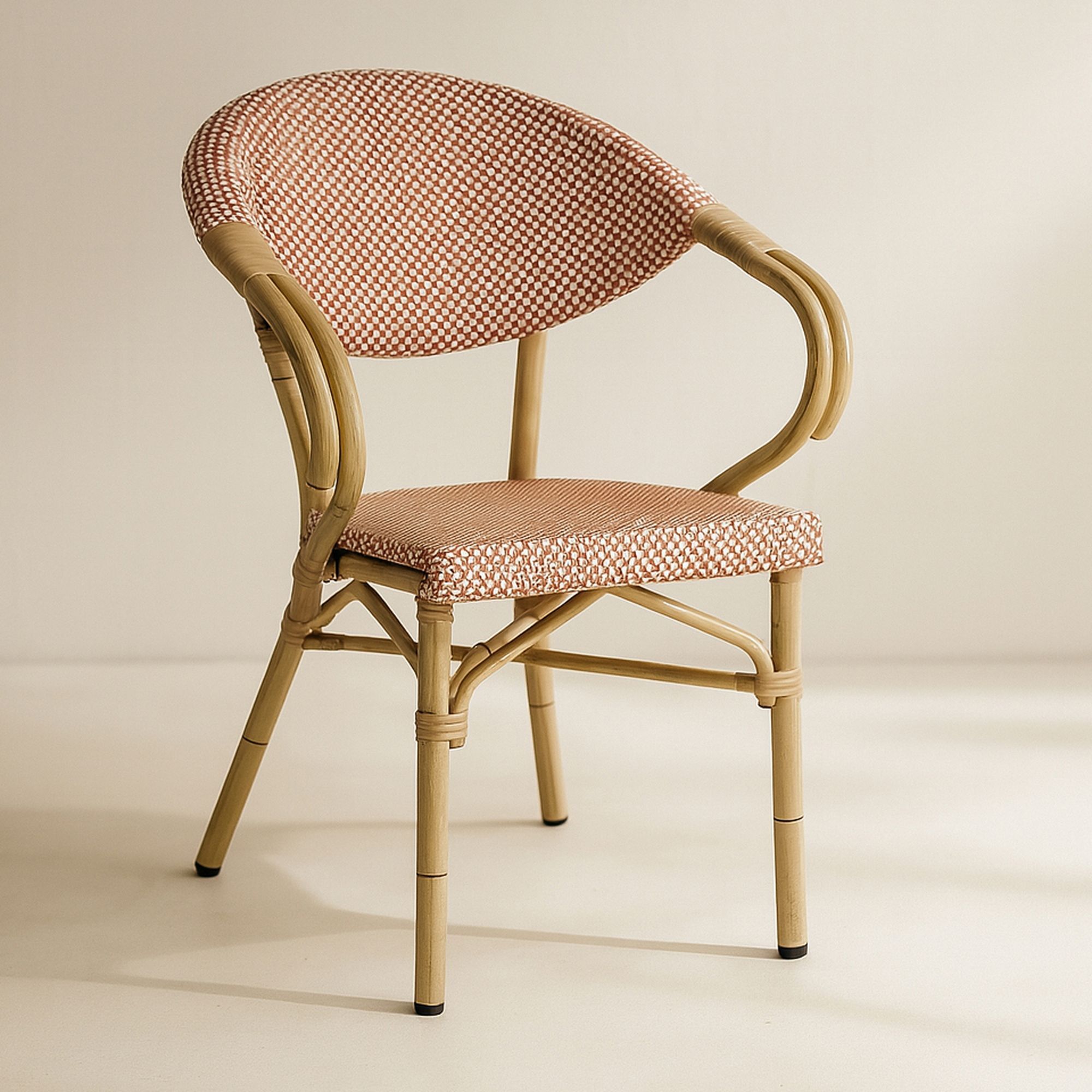 Lot de 2 fauteuils de table extérieur en textilène rouge AMALFI